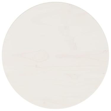 Imagem de Tampo de mesa para casa e escritório branco Ø11,20 x 2,5 cm Pinheiro de madeira maciça