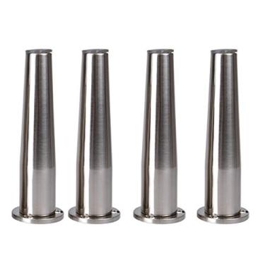 Imagem de 4 x pernas de móveis, pernas de mesa em forma de cone, pés ajustáveis de suporte de sofá/armário, acessórios de móveis de metal, pernas de substituição de cama