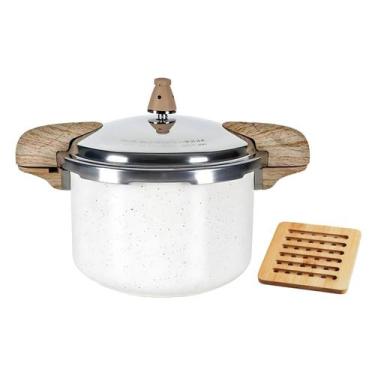Imagem de Panela De Pressão Antiaderente Cerâmica Vanilla 5,4L Indução - Brinox
