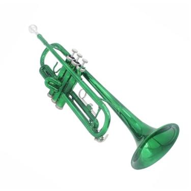 Imagem de Trompete Para Iniciantes Trompete Verde Bb Flat Instrumento Musical De Latão Profissional Luvas De Trompete Duráveis ​​requintadas Estojo De Acessórios