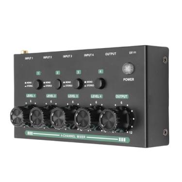 Imagem de Zopsc Mixer de 4 Canais, Mixer de Som Estéreo Com Baixo Ruído, Mixagem Multicanal Sem Esforço, Design de Metal Compacto, Fonte de Alimentação USB Versátil, Plug and Play para Eventos
