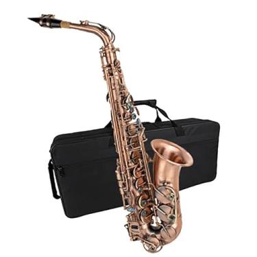 Imagem de Saxofone instrumento de saxofone alto eb profissional fósforo azul vermelho cobre instrumento de sopro de madeira saxofone com estojo outros acessórios