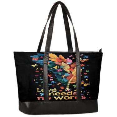 Imagem de Bolsa feminina de lona para laptop com design de linha de autismo, bolsa de computador de grande capacidade de 15,6 polegadas, Cor 3, 14.6*5.1*11.8 inch