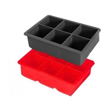 Imagem de Forma De Silicone Gelo Grande 6 Cubos Bebidas Flexíveis Drink Congelamento de Alimentos(2)