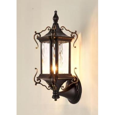Imagem de Luminária de parede externa de luxo europeia, à prova d'água, para jardim e villa, luminárias decorativas para laterais de portões e paredes de varandas (D)