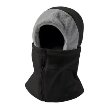 Imagem de Colaxi Balaclava de inverno, máscara de esqui, máscara facial térmica de lã polar à prova de vento para homens e mulheres, protetor de pescoço, cobertura, Preto