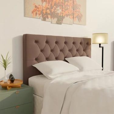 Imagem de Cabeceira De Casal Turquia Para Colchão De 138 Cm Styllus Veludo Rosa Que