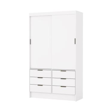 Imagem de Guarda Roupa Sevilha 2 Portas De Correr Sem Espelho Carioca Moveis Branco