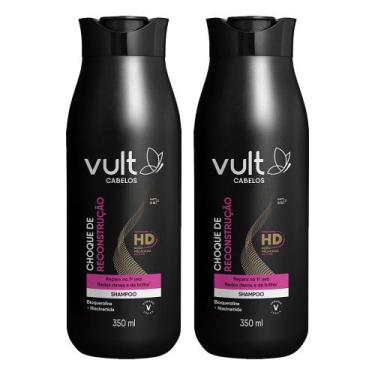 Imagem de Kit 2 Shampoo Restauração Choque de Reconstrução Reparação 350ml Vult