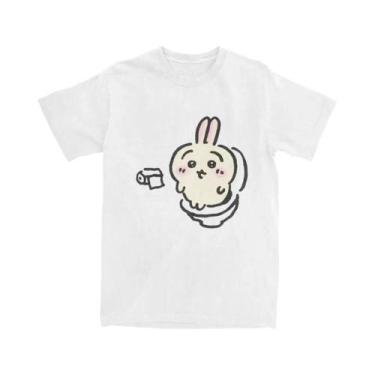 Imagem de Camiseta Unissex De Verão Com Manga Curta Chiikawa Toilet Time Camiset