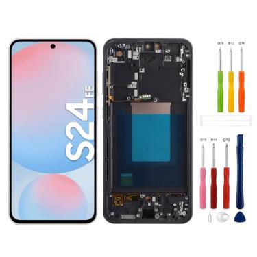 Imagem de Substituição de tela digital TFT LCD compatível com Galaxy S24 FE 5G S721 SM-S721U S721B S711W (preto com moldura) Montagem digitalizador de tela sensível ao toque com ferramentas de reparo - sem