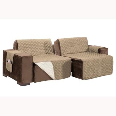 Imagem de Protetor de Sofá Retrátil Assento 2,40m Dupla Face Cáqui/Palha