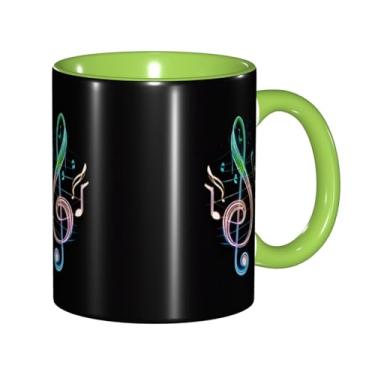 Imagem de Zeraoke Canecas de café criativas com impressão de música colorida, personalizadas, presente para família, tamanho de 325 ml, unissex