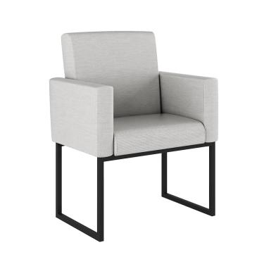 Imagem de Poltrona Decorativa Nina Linho com Base de Ferro Preto