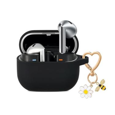 Imagem de QIMZBAAT Capa para Samsung Galaxy Buds 3 e Galaxy Buds 3 Pro e Bud 3 FE com chaveiro fofo de abelha, margarida, capa protetora de silicone macio para Samsung Galaxy Buds3 Series capa de carregamento