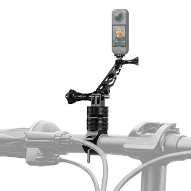 Imagem de Sruim Suporte de guidão de bicicleta de alumínio com braço de extensão de 16,5 cm para sessão Insta 360 X5 X4 X3, Go Pro Hero 13/12/11/10/9/8/7/6/5/4 Session, suporte giratório de 360 graus para