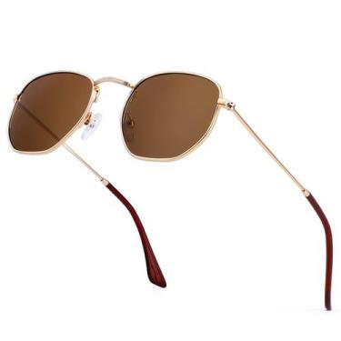 Imagem de Gafas de Sol KALIYADI Cuadradas Polarizadas UV400 Marco Dorado/Lentes 