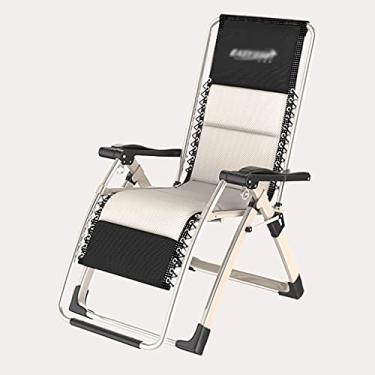 Imagem de LMJYU Cadeira reclinável portátil/espreguiçadeira/espreguiçadeira para assento externo com gravidade zero, apoio de cabeça destacável, conforto de ar