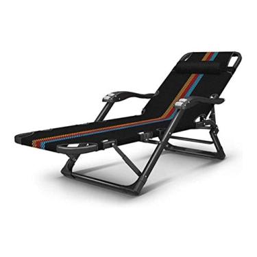 Imagem de YYBOES Espreguiçadeiras modernas, cadeira de lazer, respirável, dobrável, cadeira de deitar, varanda, praia, espreguiçadeira, descanso ao meio-dia, cadeira reclinável, resistente, ajustável para pátio