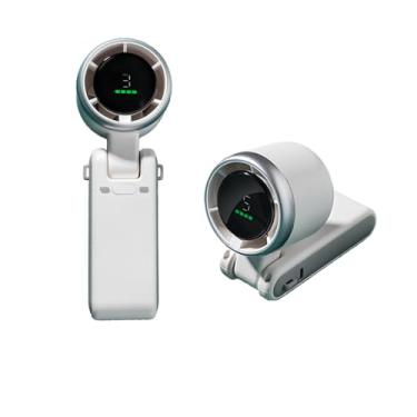 Imagem de Tangxi Ventilador Turbo Portátil Portátil, Mini Ventilador Dobrável Com Tecnologia Air Turbo, Operado por Bateria, 5 Velocidades, Ventilador Pessoal Com Display Digital e Cordão (Branco)