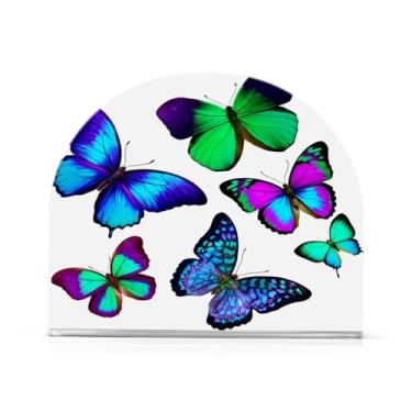 Imagem de xigua Lindo porta-guardanapos de acrílico de borboleta, porta-guardanapos para mesas cozinha restaurante decoração de casa, suporte decorativo moderno para guardanapos de coquetel de papel de jantar