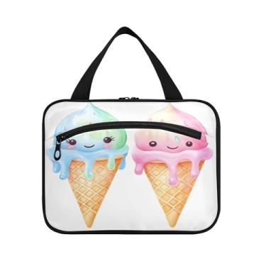 Imagem de Burbuja Linda bolsa de higiene de viagem para sorvete para mulheres, bolsa de higiene para pendurar à prova d'água, organizador de cosméticos para acessórios de higiene pessoal, M, Como na imagem
