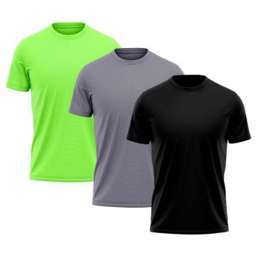 Imagem de Kit 3 Camiseta Masculina Dry Proteção Solar UV Térmica Academia Treino Camisa Praia Camisetas-Masculino