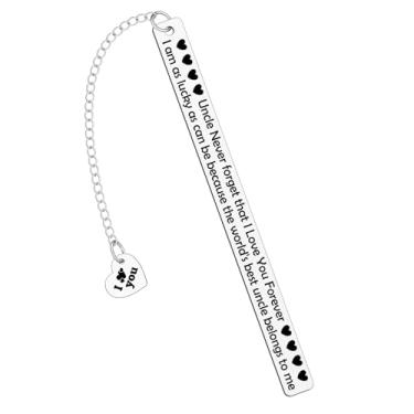 Imagem de Marcadores de livro de tio do sobrinho sobrinha de metal lembranças, presentes de aniversário de formatura, presente de marcador de livro para melhor tio, presente de marcador de livro inspirador