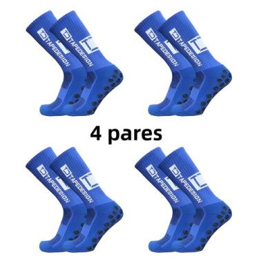 Imagem de Meias Esportivas Antiderrapantes Para Futebol Masculino Até O Meio Da 