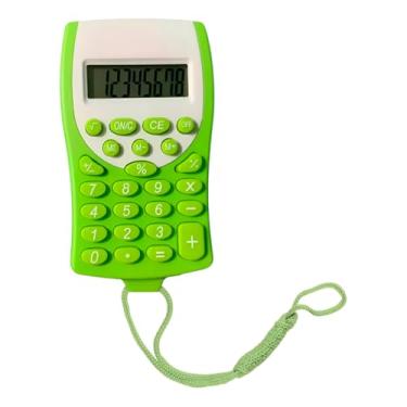 Imagem de Calculadora de Bolso Compacta, 8 Dígitos, com Cordão, Bateria Inclusa, 10,1x5,8cm, ABS, Portátil (Verde)