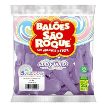 Imagem de Kit 6x Balão São Roque 5 Cores Candy com 25 Unidades
