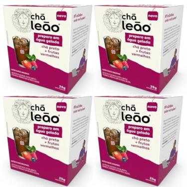 Imagem de Combo Chá Leão Água Gelada Chá Preto com Frutas Vermelhas - 4 Caixas 40 Sachês