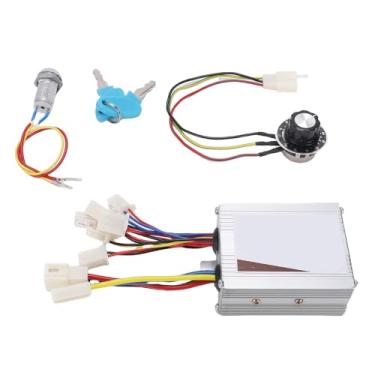 Imagem de Luocute Kit de Controlador de Motor Escovado 36V 500W, Botão de Controle de Velocidade e Trava de Ignição Com 2 Chaves, Acessórios de Scooter para Triciclo Elétrico de Bicicleta