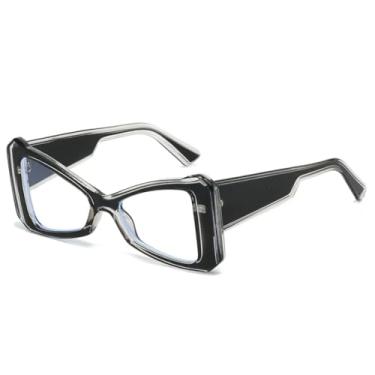 Imagem de Óculos de sol gatinho femininos com proteção contra luz azul, estilo street style (preto)