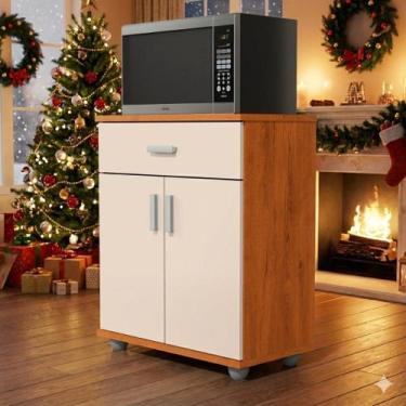 Imagem de Balcão Multiuso Mell para Forno Microondas Cedro Com Off ENVIA SOMENTE