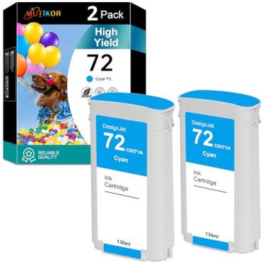 Imagem de Cartucho de tinta ciano 72 de substituição para HP DesignJet T1100 T1100PS T1120 T1120 SD-MFP T1120PS T1200 T1200PS T1300 T2300, Post Script T610 T620 T770 T790 T790 T770 Impressora 95 S, Compatível