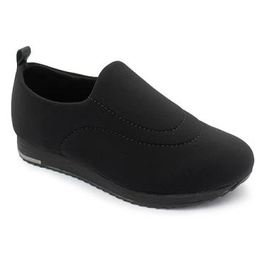 Imagem de Tênis Usaflex Feminino Slip-on Elastano Preto/sola Preta V9103007 40