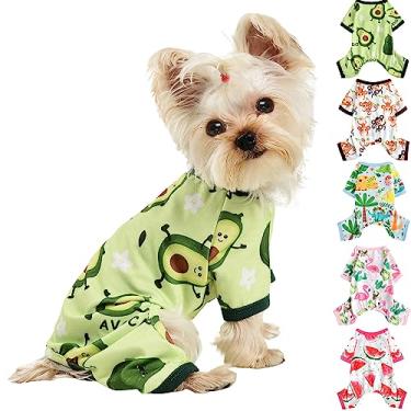 Imagem de Pijamas para cães pequenos meninas meninos filhotes pijamas pijamas 4 pernas roupas para cães chihuahua yorkie macacão de verão roupas para cães de estimação masculino feminino