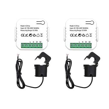 Imagem de Baglaum 2X Tuya Smart Life ZigBee Energy Meter 80A com Transformador de Corrente Clamp KWh Power Monitor Electricity Statistics110V 240V