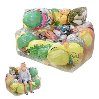 Imagem de Cadeira transparente para animais de pelúcia, à prova d'água de PVC, bolsa para pufe extra grande, assento de armazenamento de animais de pelúcia para decoração de quarto de bebê (brinquedo de pelúcia