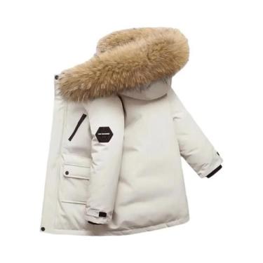 Imagem de Jaqueta Parka Infantil De Inverno Grossa E Quente Com Capuz, Forro De 