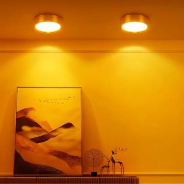 Imagem de Luminária Painel LED Sobrepor Redondo Dourado 15W Pequeno 3000K (Branco Quente)