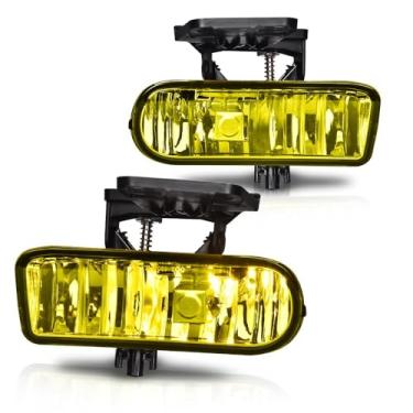 Imagem de G-PLUS Luz de neblina do para-choque dianteiro compatível com GMC Yukon/Yukon XL 2000 2001 2002 2003 2004 2005 2006, substituição de faróis de neblina de condução de lentes amarelas do lado do