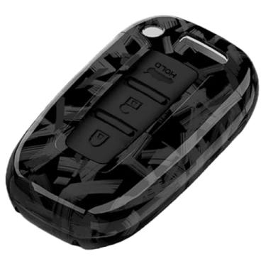 Imagem de Capa de chave de carro de fibra de carbono compatível com Hyundai IX35/Elantra/Sonata 8 9/compatível com Kia Sportage/K5/K2/Sorento/Optima/Forte(3 Button F-Carbon)