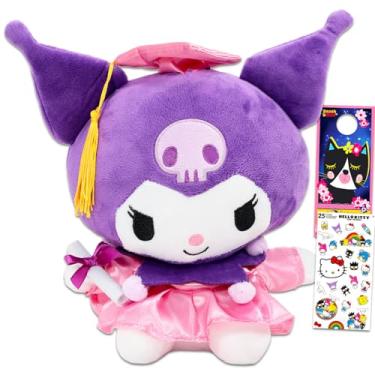 Imagem de SANRIO Kuromi Graduation Plush for Graduates - Bundle with 9.5" Kuromi Plushie with Cap, Gown, Diploma Plus Stickers, More Graduation Gift for High School & College Graduates