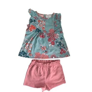 Imagem de Kit camisa florida + shorts rosa menina 3 anos Carters
