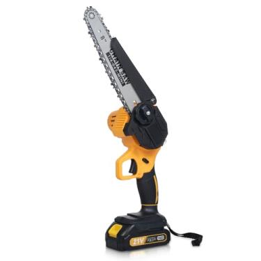 Imagem de Motosserra sem fio Serra elétrica sem escova de 8 polegadas com 2 baterias recarregáveis ​​Motosserra portátil alimentada por bateria para galhos de árvores, aparar corte de (Plugue dos EUA)