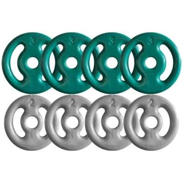 Imagem de Combo com 8 Anilhas Emborrachadas - 20 Kg - BOX INGÁ