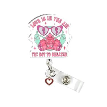 Imagem de Carretel de crachá engraçado de amor, suporte retrátil de humor para dia dos namorados com clipe jacaré, suporte de etiqueta de identificação de amor, presente para enfermeira, médico, estudante