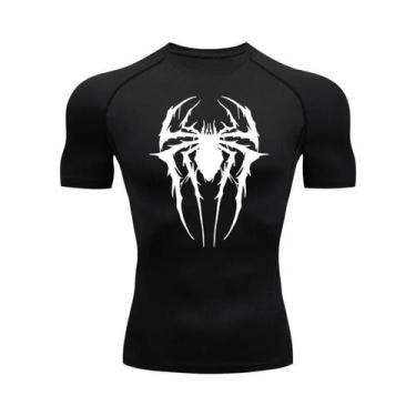 Imagem de Camiseta De Compressão Masculina Com Estampa De Aranha De Secagem Rápi